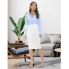imageTapata Womens Office Work Pencil Skirt Stretch High Waist Below Knee Bodycon for Business CasualWhite