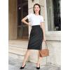imageTapata Womens Pencil Skirts Stretch Office Work Skirt Knee Length High Waist Midi Ponte Bodycon for Business CasualKnee Length  Black  Pinstripe