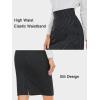 imageTapata Womens Pencil Skirts Stretch Office Work Skirt Knee Length High Waist Midi Ponte Bodycon for Business CasualKnee Length  Black  Pinstripe