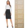 imageTapata Womens Pencil Skirts Stretch Office Work Skirt Knee Length High Waist Midi Ponte Bodycon for Business CasualKnee Length  Black  Pinstripe