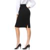 imageTapata Womens Pencil Skirts Stretch Office Work Skirt Knee Length High Waist Midi Ponte Bodycon for Business CasualKnee Length  Black