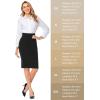 imageTapata Womens Pencil Skirts Stretch Office Work Skirt Knee Length High Waist Midi Ponte Bodycon for Business CasualKnee Length  Black