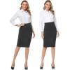 imageTapata Womens Pencil Skirts Stretch Office Work Skirt Knee Length High Waist Midi Ponte Bodycon for Business CasualKnee Length  Charcoal