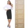 imageTapata Womens Pencil Skirts Stretch Office Work Skirt Knee Length High Waist Midi Ponte Bodycon for Business CasualKnee Length  Charcoal