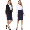 imageTapata Womens Pencil Skirts Stretch Office Work Skirt Knee Length High Waist Midi Ponte Bodycon for Business CasualKnee Length  Navy Blue