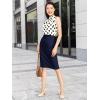 imageTapata Womens Pencil Skirts Stretch Office Work Skirt Knee Length High Waist Midi Ponte Bodycon for Business CasualKnee Length  Navy Blue