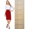 imageTapata Womens Pencil Skirts Stretch Office Work Skirt Knee Length High Waist Midi Ponte Bodycon for Business CasualKnee Length  Red