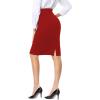 imageTapata Womens Pencil Skirts Stretch Office Work Skirt Knee Length High Waist Midi Ponte Bodycon for Business CasualKnee Length  Red