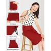 imageTapata Womens Pencil Skirts Stretch Office Work Skirt Knee Length High Waist Midi Ponte Bodycon for Business CasualKnee Length  Red