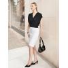 imageTapata Womens Pencil Skirts Stretch Office Work Skirt Knee Length High Waist Midi Ponte Bodycon for Business CasualKnee Length  White