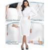 imageTapata Womens Pencil Skirts Stretch Office Work Skirt Knee Length High Waist Midi Ponte Bodycon for Business CasualKnee Length  White
