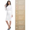 imageTapata Womens Pencil Skirts Stretch Office Work Skirt Knee Length High Waist Midi Ponte Bodycon for Business CasualKnee Length  White