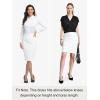imageTapata Womens Pencil Skirts Stretch Office Work Skirt Knee Length High Waist Midi Ponte Bodycon for Business CasualKnee Length  White