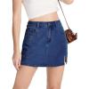 imageTapata Skorts Skirts for Women High Waisted Denim Mini Casual Stretchy Jean Skirt Slit with ShortsDark Blue