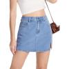 imageTapata Skorts Skirts for Women High Waisted Denim Mini Casual Stretchy Jean Skirt Slit with ShortsLight Blue