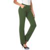 imageTapata Womens 28303234 Stretchy Straight Dress Pants with Pockets Tall Petite Regular for Office Work BusinessOlive