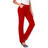 imageTapata Womens 28303234 Stretchy Straight Dress Pants with Pockets Tall Petite Regular for Office Work BusinessRed