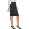 imageTapata Womens Pencil Skirts Stretch Office Work Skirt Knee Length High Waist Midi Ponte Bodycon for Business CasualKnee Length  Black  Pinstripe