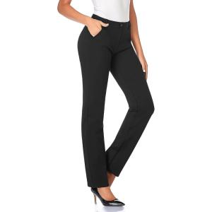 imageTapata Womens 28303234 Stretchy Straight Dress Pants with Pockets Tall Petite Regular for Office Work BusinessBlack