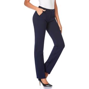imageTapata Womens 28303234 Stretchy Straight Dress Pants with Pockets Tall Petite Regular for Office Work BusinessNavy Blue