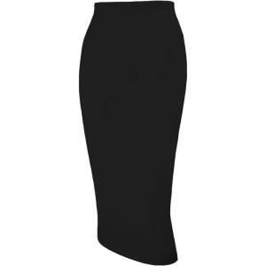 imageTapata Womens Office Work Pencil Skirt Stretch High Waist Below Knee Bodycon for Business CasualBlack