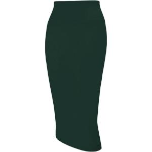 imageTapata Womens Office Work Pencil Skirt Stretch High Waist Below Knee Bodycon for Business CasualDark Green