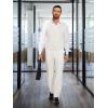 imageTapata Mens Linen Casual Dress Pants Lightweight Elastic Waist Slacks Straight Leg Regular Fit Trousers for Work BusinessBeige