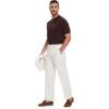 imageTapata Mens Linen Casual Dress Pants Lightweight Elastic Waist Slacks Straight Leg Regular Fit Trousers for Work BusinessBeige