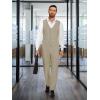 imageTapata Mens Linen Casual Dress Pants Lightweight Elastic Waist Slacks Straight Leg Regular Fit Trousers for Work BusinessKhaki