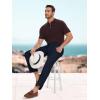 imageTapata Mens Linen Casual Dress Pants Lightweight Elastic Waist Slacks Straight Leg Regular Fit Trousers for Work BusinessNavy Blue