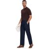 imageTapata Mens Linen Casual Dress Pants Lightweight Elastic Waist Slacks Straight Leg Regular Fit Trousers for Work BusinessNavy Blue
