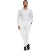 imageTapata Mens Linen Casual Dress Pants Lightweight Elastic Waist Slacks Straight Leg Regular Fit Trousers for Work BusinessWhite