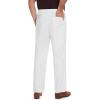 imageTapata Mens Linen Casual Dress Pants Lightweight Elastic Waist Slacks Straight Leg Regular Fit Trousers for Work BusinessWhite