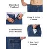 imageTapata Mens Relaxed Fit Cargo Jeans Elastic Waist 6 Pockets Straight Leg Work Utility PantsBlue