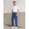 imageTapata Mens Relaxed Fit Cargo Jeans Elastic Waist 6 Pockets Straight Leg Work Utility PantsBlue
