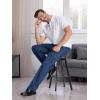 imageTapata Mens Relaxed Fit Cargo Jeans Elastic Waist 6 Pockets Straight Leg Work Utility PantsBlue