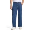 imageTapata Mens Relaxed Fit Cargo Jeans Elastic Waist 6 Pockets Straight Leg Work Utility PantsBlue