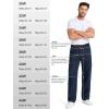 imageTapata Mens Relaxed Fit Cargo Jeans Elastic Waist 6 Pockets Straight Leg Work Utility PantsDark Blue