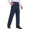 imageTapata Mens Relaxed Fit Cargo Jeans Elastic Waist 6 Pockets Straight Leg Work Utility PantsDark Blue