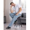 imageTapata Mens Relaxed Fit Cargo Jeans Elastic Waist 6 Pockets Straight Leg Work Utility PantsLight Blue