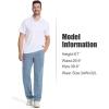 imageTapata Mens Relaxed Fit Cargo Jeans Elastic Waist 6 Pockets Straight Leg Work Utility PantsLight Blue