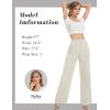 imageTapata Women Wide Leg Pants High Waisted Dress Trousers Casual Elastic Pockets Business Work SlacksBeige