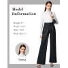 imageTapata Women Wide Leg Pants High Waisted Dress Trousers Casual Elastic Pockets Business Work SlacksBlack  Shiny Faux Leather