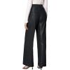 imageTapata Women Wide Leg Pants High Waisted Dress Trousers Casual Elastic Pockets Business Work SlacksBlack  Shiny Faux Leather