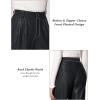 imageTapata Women Wide Leg Pants High Waisted Dress Trousers Casual Elastic Pockets Business Work SlacksBlack  Shiny Faux Leather