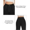 imageTapata Women Wide Leg Pants High Waisted Dress Trousers Casual Elastic Pockets Business Work SlacksBlack