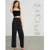 imageTapata Women Wide Leg Pants High Waisted Dress Trousers Casual Elastic Pockets Business Work SlacksBlack