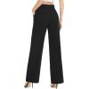 imageTapata Women Wide Leg Pants High Waisted Dress Trousers Casual Elastic Pockets Business Work SlacksBlack