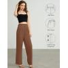 imageTapata Women Wide Leg Pants High Waisted Dress Trousers Casual Elastic Pockets Business Work SlacksBrown