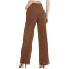 imageTapata Women Wide Leg Pants High Waisted Dress Trousers Casual Elastic Pockets Business Work SlacksBrown